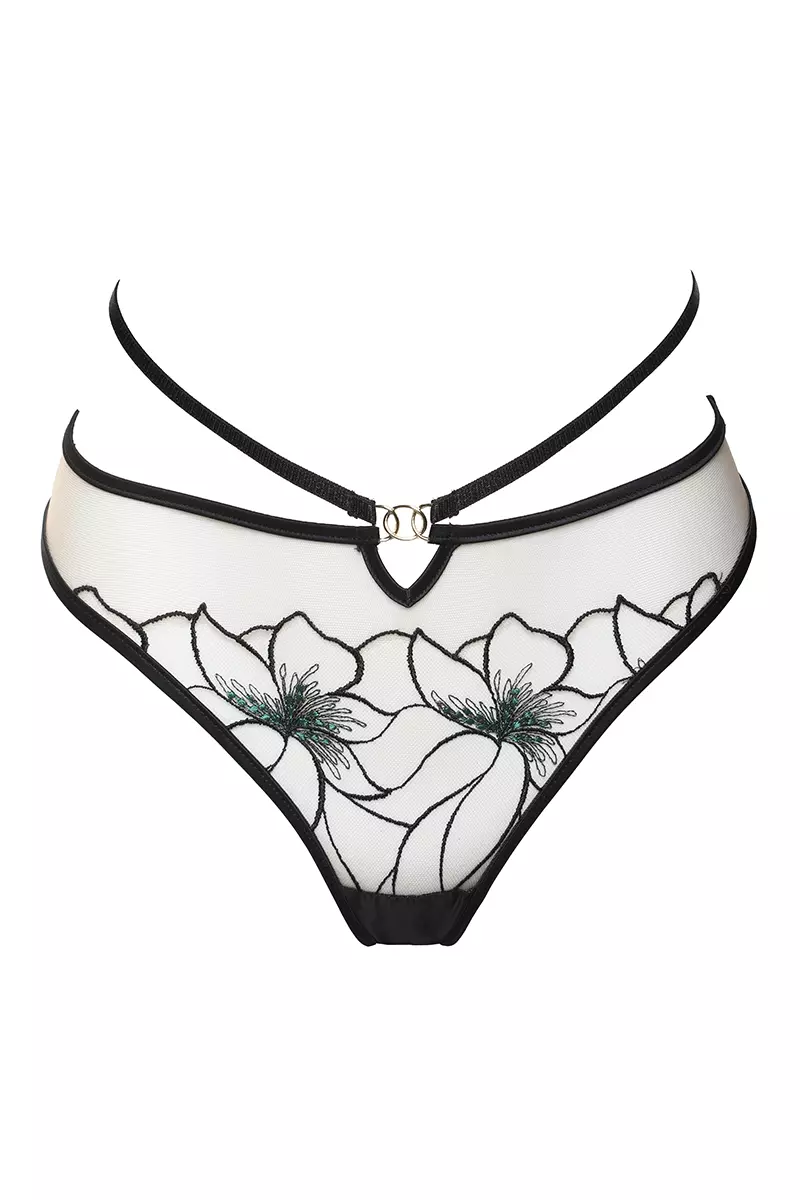 Kelnaitės_YD380 BLACK GREEN 1 2. Prelude, Delicate Nimph Seksualios kelnaitės