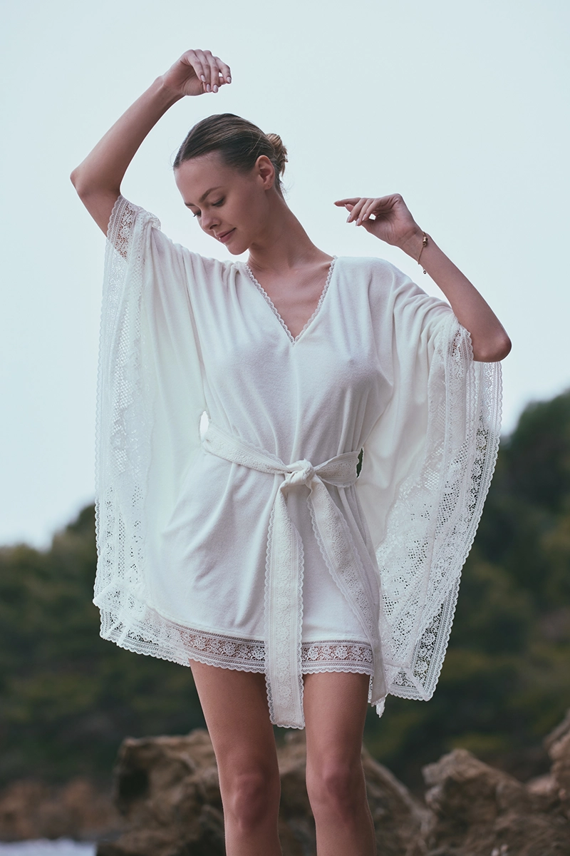 nc6280502_Short Cotton Tunic with Lace Marjolaine Angèle Short Cotton Tunic with Lace