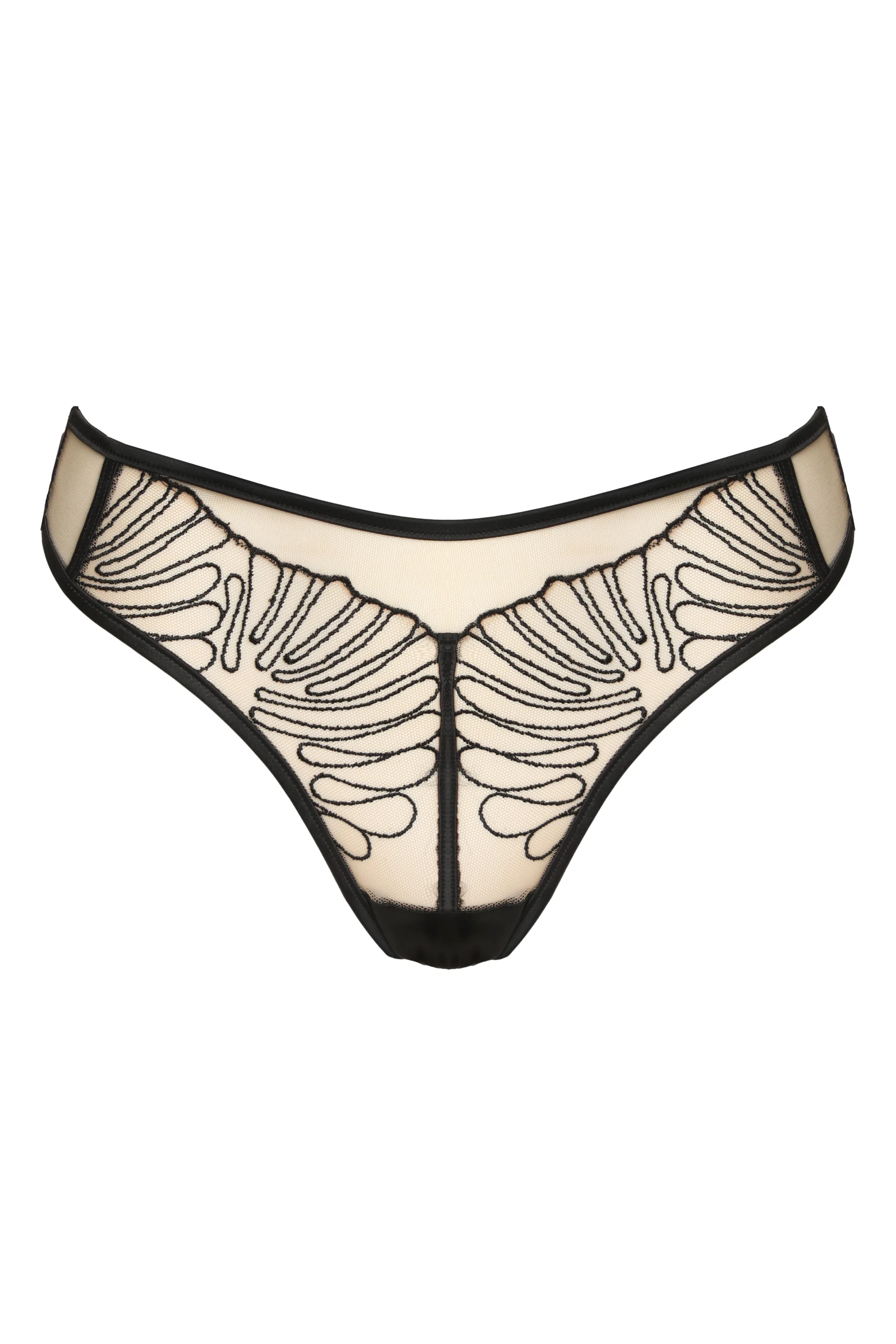 Prelude, Rouge Interdit tanga briefs in embroidered tulle and satin